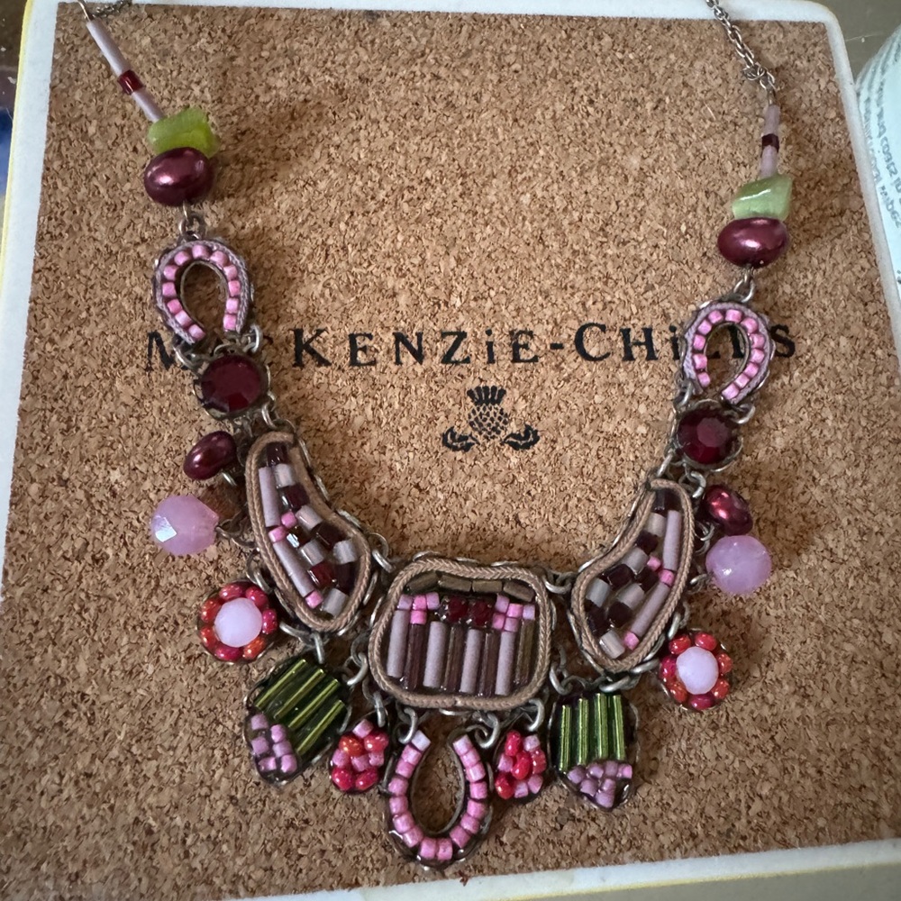 AYALA BAR NECKLACE pink horseshoe lucky gently worn in excellent condition !!